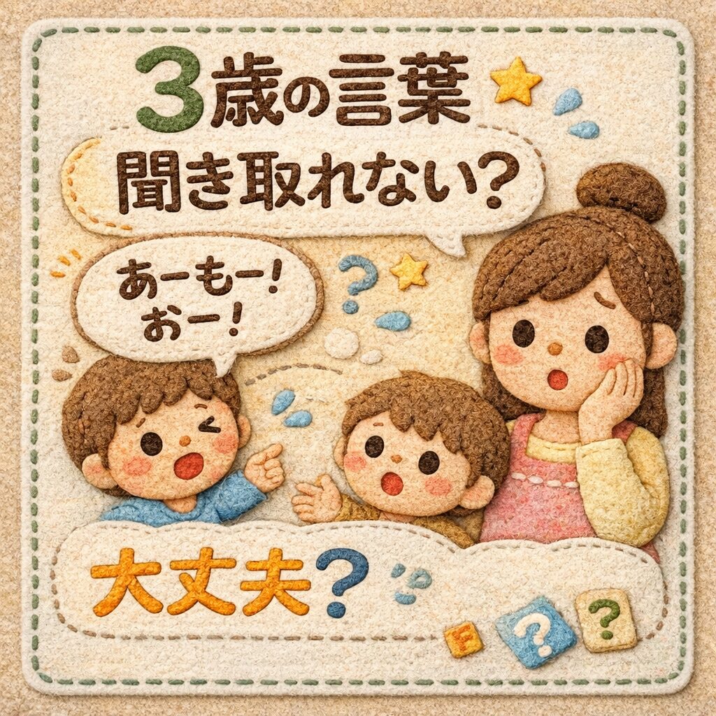 3歳の言葉が聞き取れないイラスト